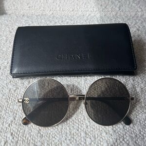 Chanel Black Round Sunglasses
